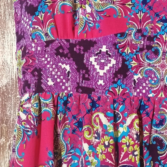 Garnet Hill Y2K Tyler dress 100% silk exterior Lined multi color side zip  2 - Picture 4 of 12